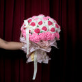 Pink & White Crochet Rose Bouquet (53 Roses) | Handmade Forever Flower Statement Bouquet
