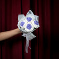 Purple & White Crochet Rose Bouquet (4 Roses) | Handmade Forever Flower Bouquet