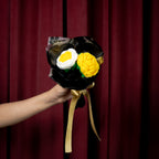 Yellow & White Crochet Rose Bouquet (2 Roses) | Handmade Forever Flower Mini Bouquet