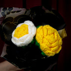 Yellow & White Crochet Rose Bouquet (2 Roses) | Handmade Forever Flower Mini Bouquet