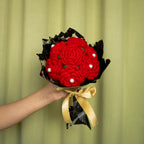 Red Crochet Rose Bouquet (7 Roses) | Handmade Forever Flower Bouquet
